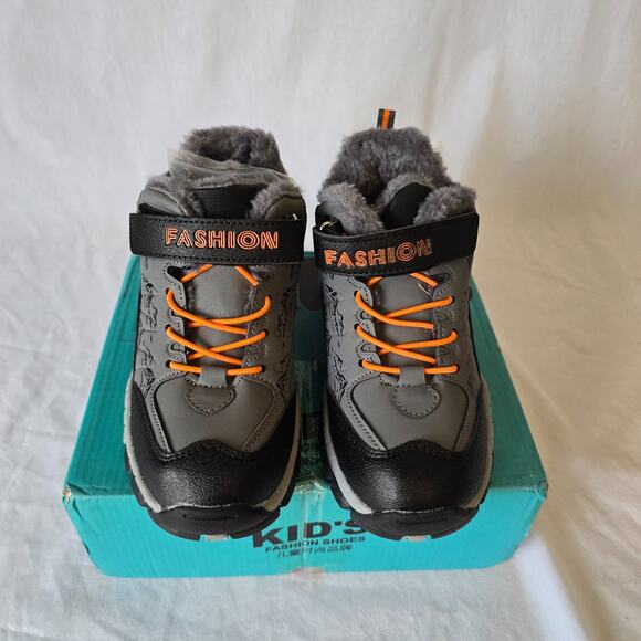 Kid's Fashion Shoes Hiking Kids 1.5 (EU 33) Gray Black Antiskid NIB - Picture 5 of 14